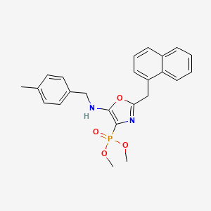 molecular formula C24H25N2O4P B11381229 Dimethyl {5-[(4-methylbenzyl)amino]-2-(naphthalen-1-ylmethyl)-1,3-oxazol-4-yl}phosphonate 