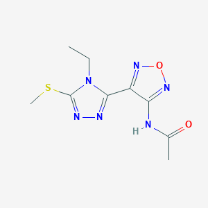 N-{4-[4-ethyl-5-(methylsulfanyl)-4H-1,2,4-triazol-3-yl]-1,2,5-oxadiazol-3-yl}acetamide