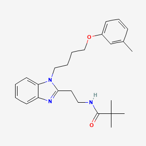 2,2-dimethyl-N-(2-{1-[4-(3-methylphenoxy)butyl]-1H-benzimidazol-2-yl}ethyl)propanamide