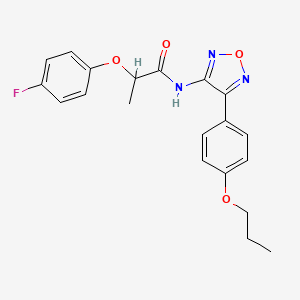 molecular formula C20H20FN3O4 B11381300 2-(4-fluorophenoxy)-N-[4-(4-propoxyphenyl)-1,2,5-oxadiazol-3-yl]propanamide 