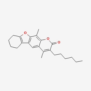 3-hexyl-4,11-dimethyl-6,7,8,9-tetrahydro-2H-[1]benzofuro[3,2-g]chromen-2-one