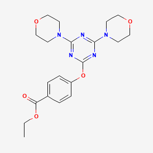 Ethyl 4-{[4,6-bis(morpholin-4-YL)-1,3,5-triazin-2-YL]oxy}benzoate