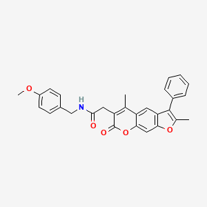 2-(2,5-dimethyl-7-oxo-3-phenyl-7H-furo[3,2-g]chromen-6-yl)-N-(4-methoxybenzyl)acetamide