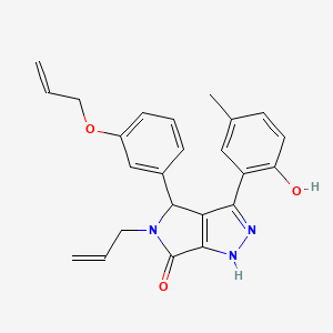 molecular formula C24H23N3O3 B11381360 3-(2-hydroxy-5-methylphenyl)-5-(prop-2-en-1-yl)-4-[3-(prop-2-en-1-yloxy)phenyl]-4,5-dihydropyrrolo[3,4-c]pyrazol-6(1H)-one 