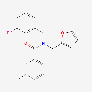 molecular formula C20H18FNO2 B11381374 N-(3-fluorobenzyl)-N-(furan-2-ylmethyl)-3-methylbenzamide 