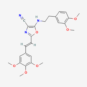 5-{[2-(3,4-dimethoxyphenyl)ethyl]amino}-2-[(E)-2-(3,4,5-trimethoxyphenyl)ethenyl]-1,3-oxazole-4-carbonitrile