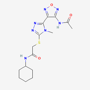 2-({5-[4-(acetylamino)-1,2,5-oxadiazol-3-yl]-4-methyl-4H-1,2,4-triazol-3-yl}sulfanyl)-N-cyclohexylacetamide