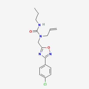 molecular formula C16H19ClN4O2 B11381439 1-{[3-(4-Chlorophenyl)-1,2,4-oxadiazol-5-yl]methyl}-1-prop-2-en-1-yl-3-propylurea 