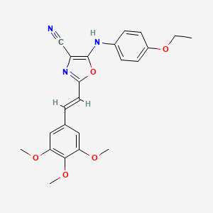 5-[(4-ethoxyphenyl)amino]-2-[(E)-2-(3,4,5-trimethoxyphenyl)ethenyl]-1,3-oxazole-4-carbonitrile