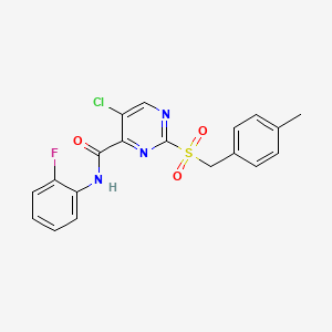 5-chloro-N-(2-fluorophenyl)-2-[(4-methylbenzyl)sulfonyl]pyrimidine-4-carboxamide