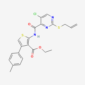 Ethyl 2-({[5-chloro-2-(prop-2-en-1-ylsulfanyl)pyrimidin-4-yl]carbonyl}amino)-4-(4-methylphenyl)thiophene-3-carboxylate