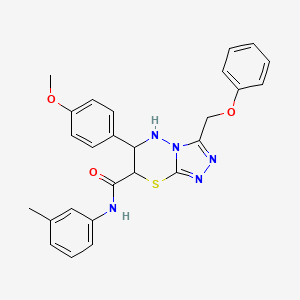 6-(4-methoxyphenyl)-N-(3-methylphenyl)-3-(phenoxymethyl)-6,7-dihydro-5H-[1,2,4]triazolo[3,4-b][1,3,4]thiadiazine-7-carboxamide