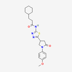 3-cyclohexyl-N-{5-[1-(4-methoxyphenyl)-5-oxopyrrolidin-3-yl]-1,3,4-thiadiazol-2-yl}propanamide