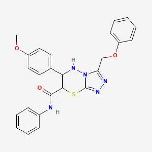 molecular formula C25H23N5O3S B11381508 6-(4-methoxyphenyl)-3-(phenoxymethyl)-N-phenyl-6,7-dihydro-5H-[1,2,4]triazolo[3,4-b][1,3,4]thiadiazine-7-carboxamide 