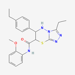 molecular formula C22H25N5O2S B11381534 3-ethyl-6-(4-ethylphenyl)-N-(2-methoxyphenyl)-6,7-dihydro-5H-[1,2,4]triazolo[3,4-b][1,3,4]thiadiazine-7-carboxamide 