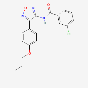 molecular formula C19H18ClN3O3 B11381546 N-[4-(4-butoxyphenyl)-1,2,5-oxadiazol-3-yl]-3-chlorobenzamide 