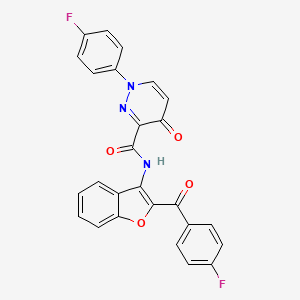 molecular formula C26H15F2N3O4 B11381568 1-(4-fluorophenyl)-N-{2-[(4-fluorophenyl)carbonyl]-1-benzofuran-3-yl}-4-oxo-1,4-dihydropyridazine-3-carboxamide 