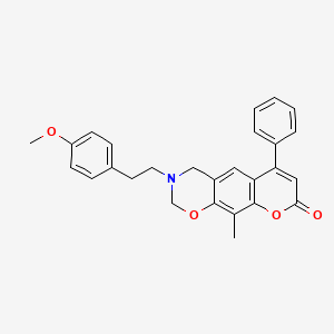 3-[2-(4-Methoxyphenyl)ethyl]-10-methyl-6-phenyl-3,4-dihydro-2h,8h-chromeno[6,7-e][1,3]oxazin-8-one