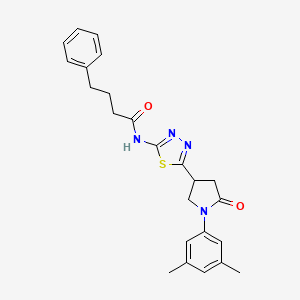 N-{5-[1-(3,5-dimethylphenyl)-5-oxopyrrolidin-3-yl]-1,3,4-thiadiazol-2-yl}-4-phenylbutanamide