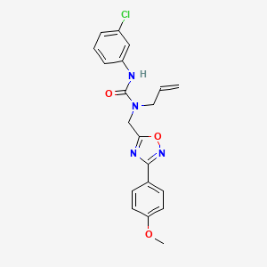 molecular formula C20H19ClN4O3 B11381619 3-(3-Chlorophenyl)-1-{[3-(4-methoxyphenyl)-1,2,4-oxadiazol-5-yl]methyl}-1-prop-2-en-1-ylurea 