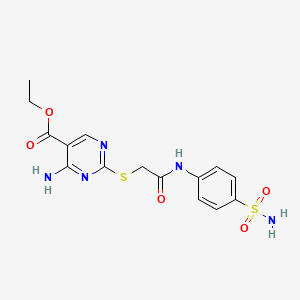 Ethyl 4-amino-2-({2-oxo-2-[(4-sulfamoylphenyl)amino]ethyl}sulfanyl)pyrimidine-5-carboxylate