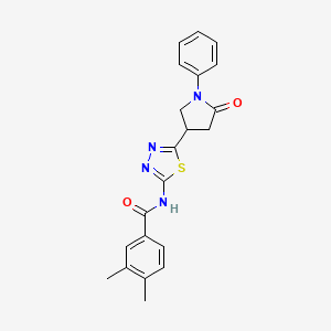 molecular formula C21H20N4O2S B11381639 3,4-dimethyl-N-[5-(5-oxo-1-phenylpyrrolidin-3-yl)-1,3,4-thiadiazol-2-yl]benzamide 