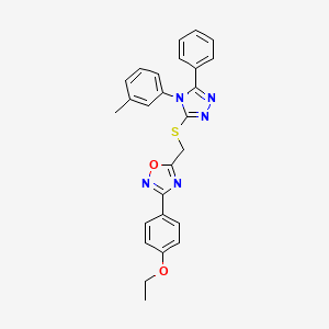 3-(4-ethoxyphenyl)-5-({[4-(3-methylphenyl)-5-phenyl-4H-1,2,4-triazol-3-yl]sulfanyl}methyl)-1,2,4-oxadiazole