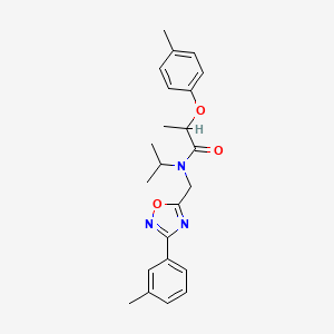 molecular formula C23H27N3O3 B11381658 2-(4-methylphenoxy)-N-{[3-(3-methylphenyl)-1,2,4-oxadiazol-5-yl]methyl}-N-(propan-2-yl)propanamide 