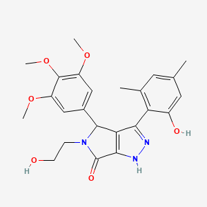 molecular formula C24H27N3O6 B11381689 3-(2-hydroxy-4,6-dimethylphenyl)-5-(2-hydroxyethyl)-4-(3,4,5-trimethoxyphenyl)-4,5-dihydropyrrolo[3,4-c]pyrazol-6(1H)-one 