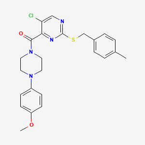 molecular formula C24H25ClN4O2S B11381690 {5-Chloro-2-[(4-methylbenzyl)sulfanyl]pyrimidin-4-yl}[4-(4-methoxyphenyl)piperazin-1-yl]methanone 