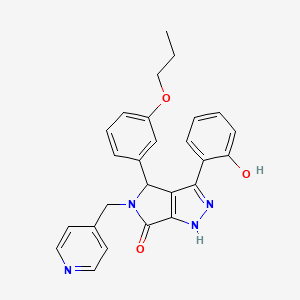 molecular formula C26H24N4O3 B11381738 3-(2-hydroxyphenyl)-4-(3-propoxyphenyl)-5-(pyridin-4-ylmethyl)-4,5-dihydropyrrolo[3,4-c]pyrazol-6(1H)-one 