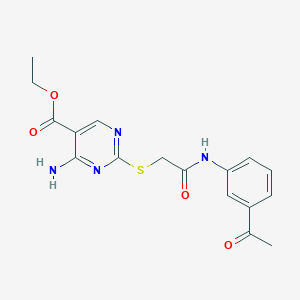 Ethyl 2-({2-[(3-acetylphenyl)amino]-2-oxoethyl}sulfanyl)-4-aminopyrimidine-5-carboxylate