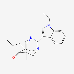 2-(1-ethyl-1H-indol-3-yl)-5-methyl-7-propyl-1,3-diazatricyclo[3.3.1.1~3,7~]decan-6-one