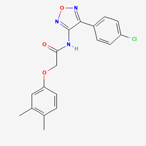 molecular formula C18H16ClN3O3 B11381745 N-[4-(4-chlorophenyl)-1,2,5-oxadiazol-3-yl]-2-(3,4-dimethylphenoxy)acetamide 