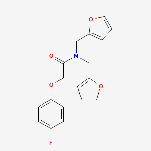 2-(4-fluorophenoxy)-N,N-bis(2-furylmethyl)acetamide