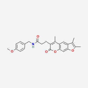 molecular formula C25H25NO5 B11381779 N-(4-methoxybenzyl)-3-(2,3,5-trimethyl-7-oxo-7H-furo[3,2-g]chromen-6-yl)propanamide 