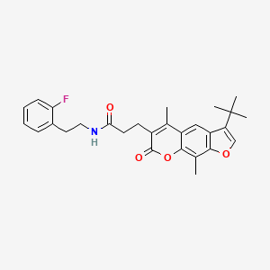 3-(3-tert-butyl-5,9-dimethyl-7-oxo-7H-furo[3,2-g]chromen-6-yl)-N-[2-(2-fluorophenyl)ethyl]propanamide