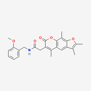 N-(2-methoxybenzyl)-2-(2,3,5,9-tetramethyl-7-oxo-7H-furo[3,2-g]chromen-6-yl)acetamide