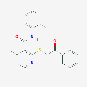 4,6-dimethyl-N-(2-methylphenyl)-2-[(2-oxo-2-phenylethyl)sulfanyl]pyridine-3-carboxamide