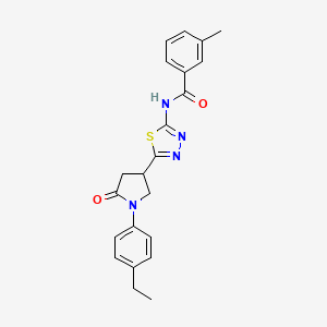 N-{5-[1-(4-ethylphenyl)-5-oxopyrrolidin-3-yl]-1,3,4-thiadiazol-2-yl}-3-methylbenzamide