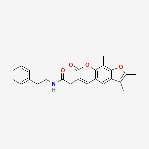 N-(2-Phenylethyl)-2-{2,3,5,9-tetramethyl-7-oxo-7H-furo[3,2-G]chromen-6-YL}acetamide