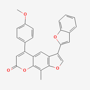 molecular formula C27H18O5 B11381886 3-(1-benzofuran-2-yl)-5-(4-methoxyphenyl)-9-methyl-7H-furo[3,2-g]chromen-7-one 