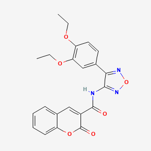 molecular formula C22H19N3O6 B11381893 N-[4-(3,4-diethoxyphenyl)-1,2,5-oxadiazol-3-yl]-2-oxo-2H-chromene-3-carboxamide 