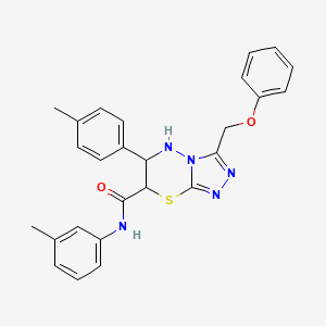 molecular formula C26H25N5O2S B11381895 N-(3-methylphenyl)-6-(4-methylphenyl)-3-(phenoxymethyl)-6,7-dihydro-5H-[1,2,4]triazolo[3,4-b][1,3,4]thiadiazine-7-carboxamide 