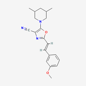 5-(3,5-dimethylpiperidin-1-yl)-2-[(E)-2-(3-methoxyphenyl)ethenyl]-1,3-oxazole-4-carbonitrile