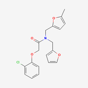 molecular formula C19H18ClNO4 B11381910 2-(2-chlorophenoxy)-N-(furan-2-ylmethyl)-N-[(5-methylfuran-2-yl)methyl]acetamide 