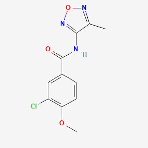 molecular formula C11H10ClN3O3 B11381923 3-chloro-4-methoxy-N-(4-methyl-1,2,5-oxadiazol-3-yl)benzamide 