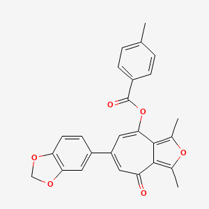 6-(1,3-benzodioxol-5-yl)-1,3-dimethyl-4-oxo-4H-cyclohepta[c]furan-8-yl 4-methylbenzoate