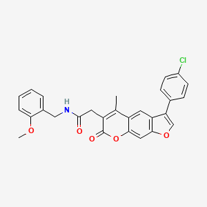 2-[3-(4-chlorophenyl)-5-methyl-7-oxo-7H-furo[3,2-g]chromen-6-yl]-N-(2-methoxybenzyl)acetamide