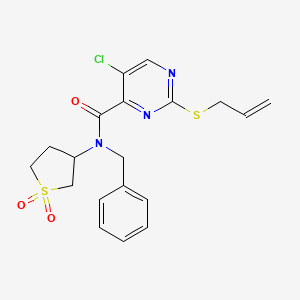 N-benzyl-5-chloro-N-(1,1-dioxidotetrahydrothiophen-3-yl)-2-(prop-2-en-1-ylsulfanyl)pyrimidine-4-carboxamide